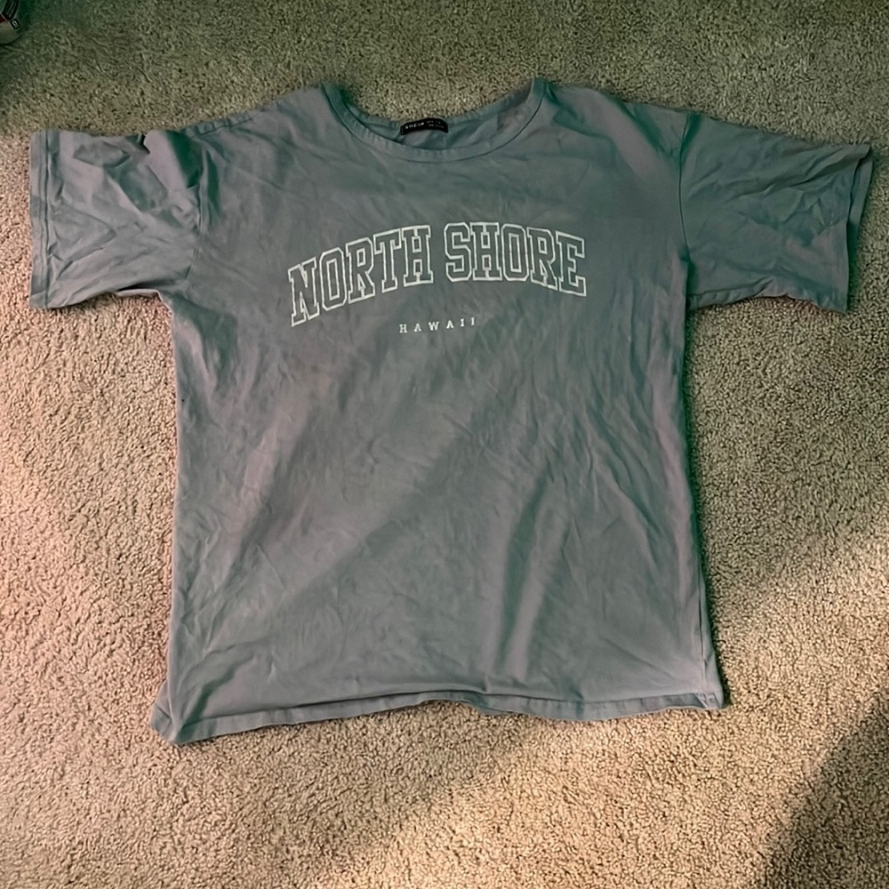 oversized light blue hawaii t-shirt
